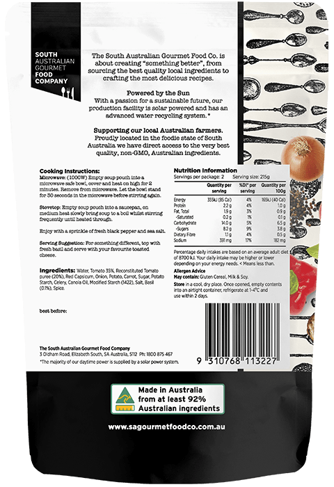 Tuscan tomato and basil soup 430g REAR