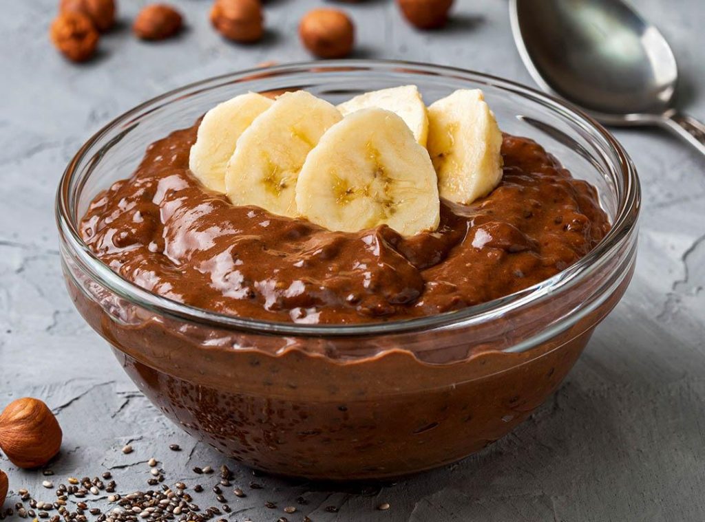 Chocolate Cauliflower Pudding with Banana Custard