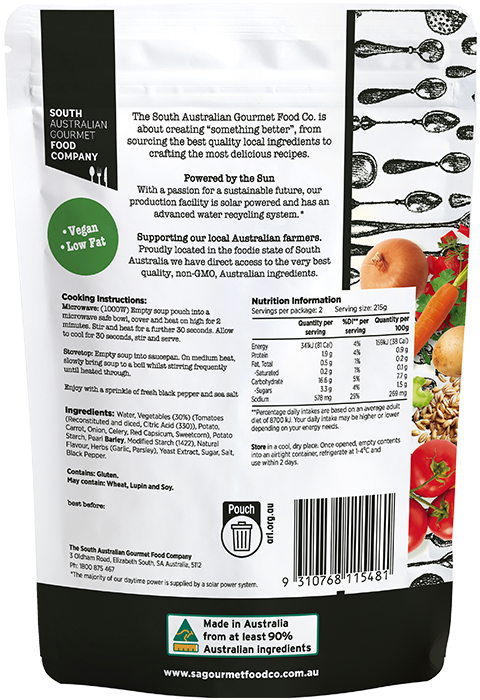 South Australian Gourmet Food Company Chunky Hearty Vegetable Soup 430g