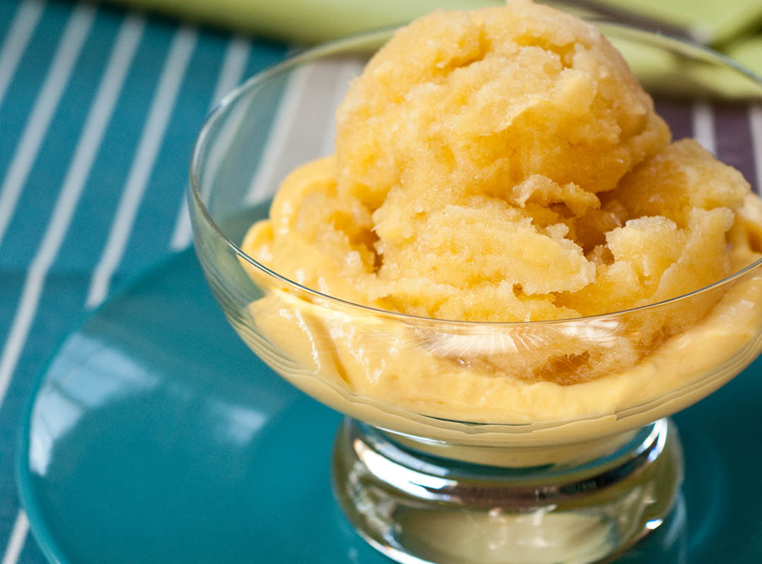 Pineapple and Apple Custard Sorbet