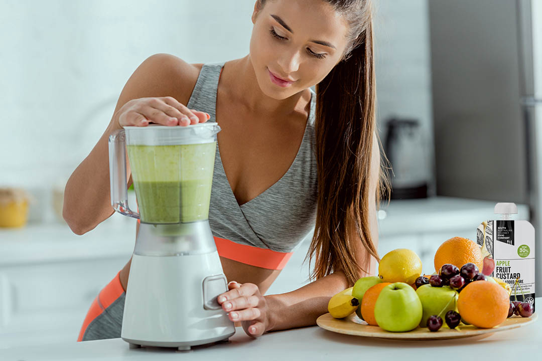 Heart Health woman making aple smoothie