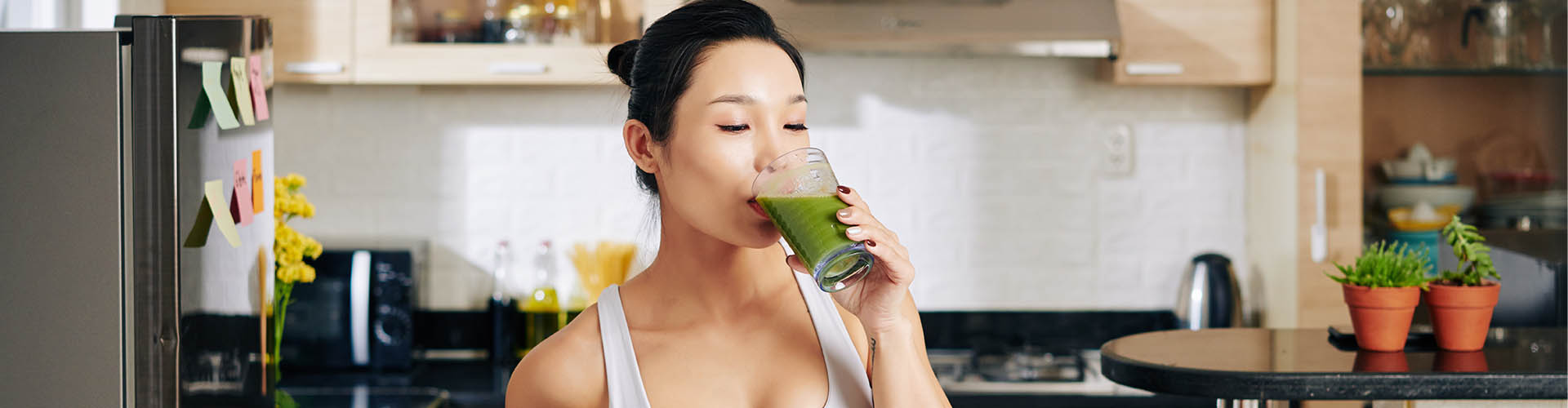 girl drinking smoothie