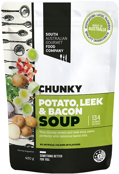 South Australian Gourmet Food Company Chunky Potato Leek & Bacon Soup 430g