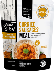 South Australian Gourmet Food Company Curried Sausages Ready Meal 300g