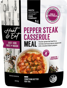 South Australian Gourmet Food Company Pepper Steak Casserole Ready Meal 300g